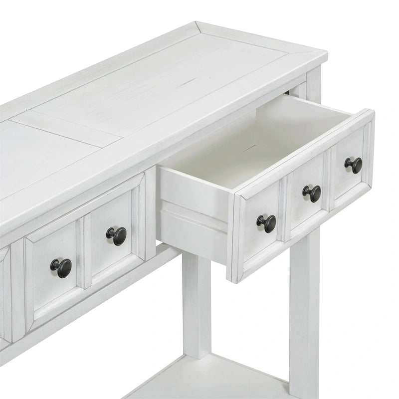 Console de 60" Merax avec tiroirs de différentes tailles et étagère inférieure
