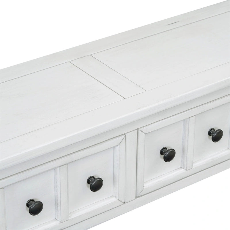 Console de 60" Merax avec tiroirs de différentes tailles et étagère inférieure