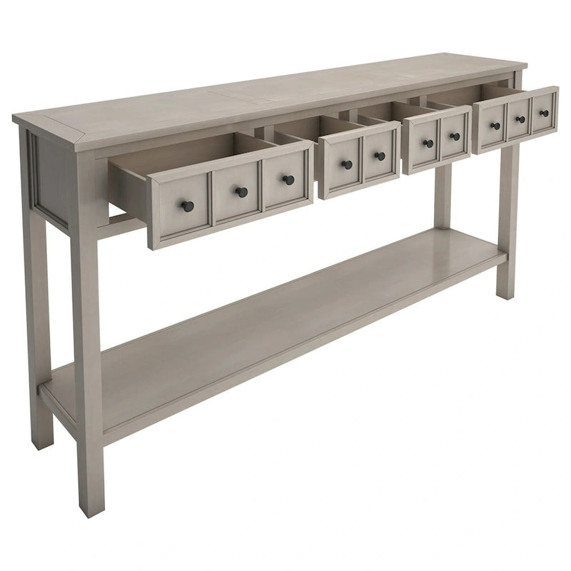 Console de 60" Merax avec tiroirs de différentes tailles et étagère inférieure
