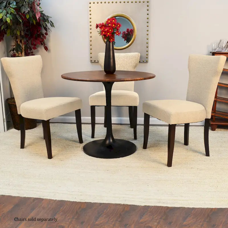 Table de salle à manger ronde 36 po Carolina Living Alden Wood