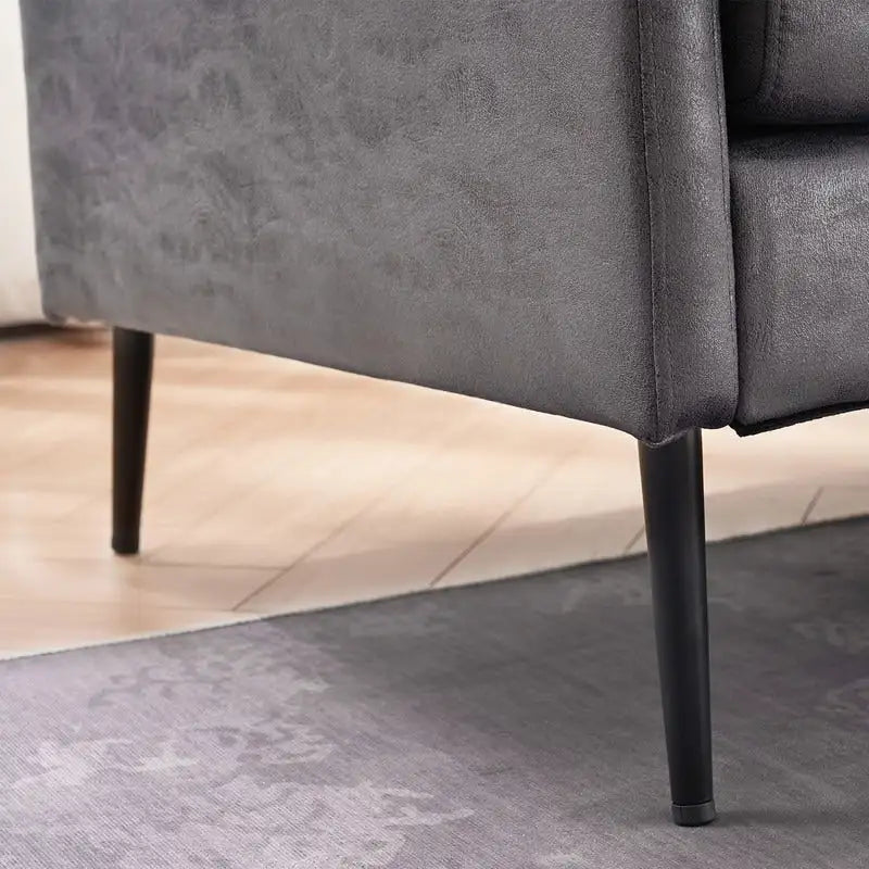 Fauteuil d'appoint enveloppant en tissu métallisé 1,5 places avec oreiller Fauteuil rond d'intérieur