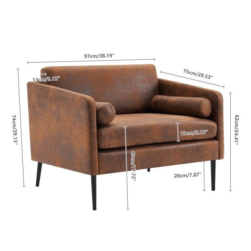Fauteuil d'appoint enveloppant en tissu métallisé 1,5 places avec oreiller Fauteuil rond d'intérieur