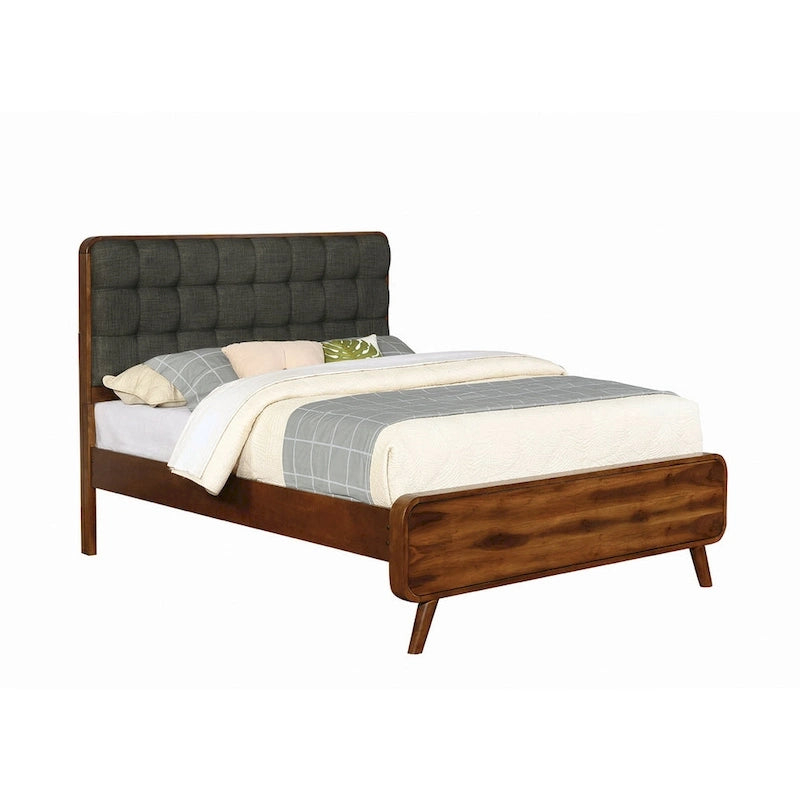 Ensemble de chambre 5 pièces Roxbury Mid-century Modern en noyer foncé