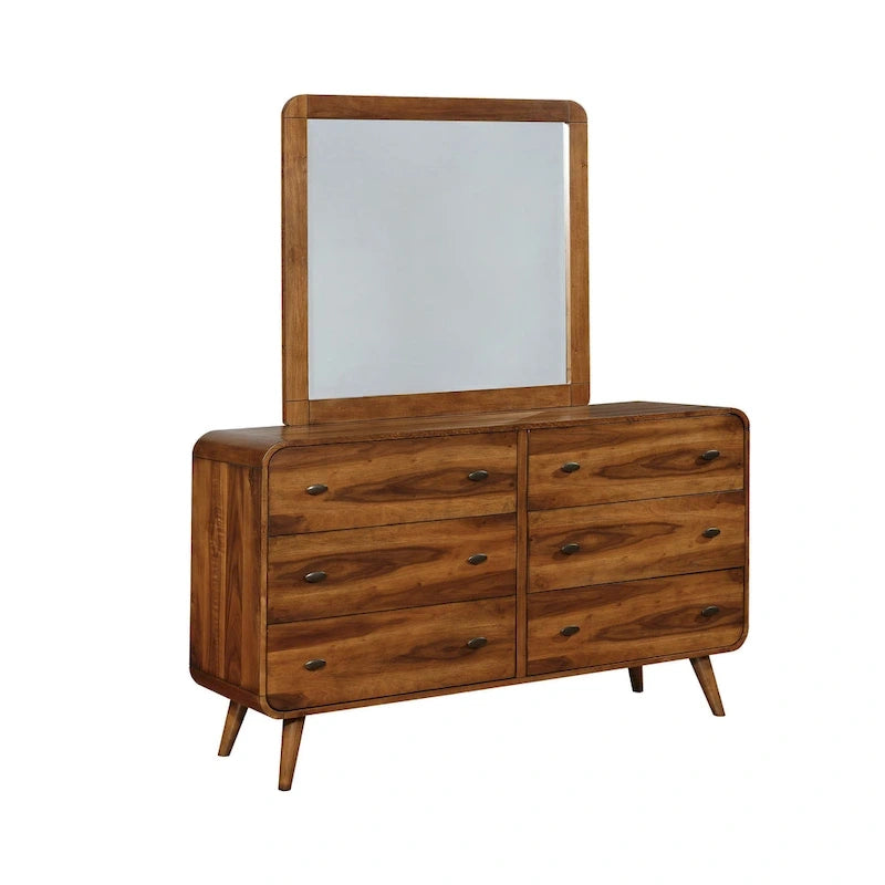 Ensemble de chambre 5 pièces Roxbury Mid-century Modern en noyer foncé