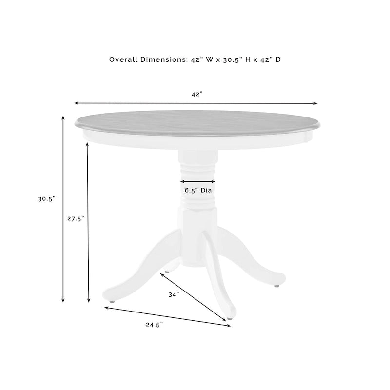 Table à manger ronde Crosley Shelby - 42 L x 42 P x 30,5 H