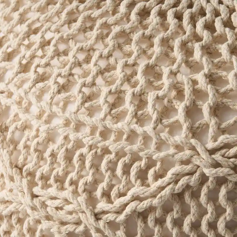 Pouf rond en coton tricoté Morven Modern de Christopher Knight Home