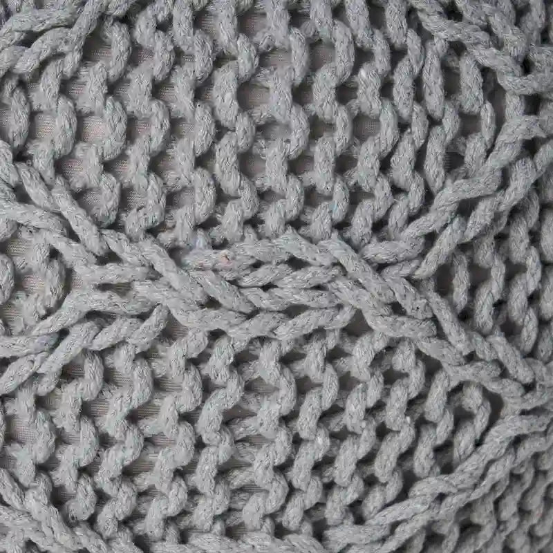 Pouf rond en coton tricoté Morven Modern de Christopher Knight Home