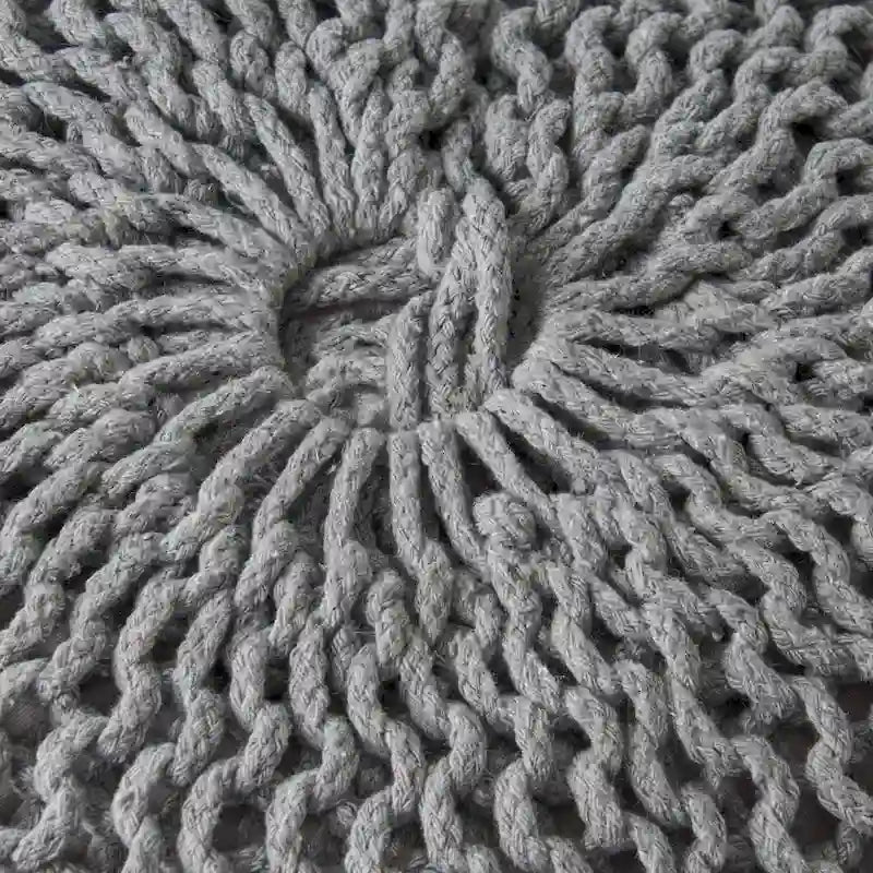 Pouf rond en coton tricoté Morven Modern de Christopher Knight Home