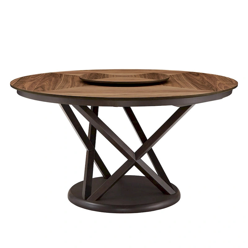 Table de salle à manger Priya Lazy Susan avec plateau tournant expresso et noyer par iNSPIRE Q Modern