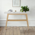 Console Castello 43 rectangulaire italienne en marbre blanc de Carrare avec étagère – 109 L x 30 l x 79 H cm – 109 L x 30 l x 79 H cm