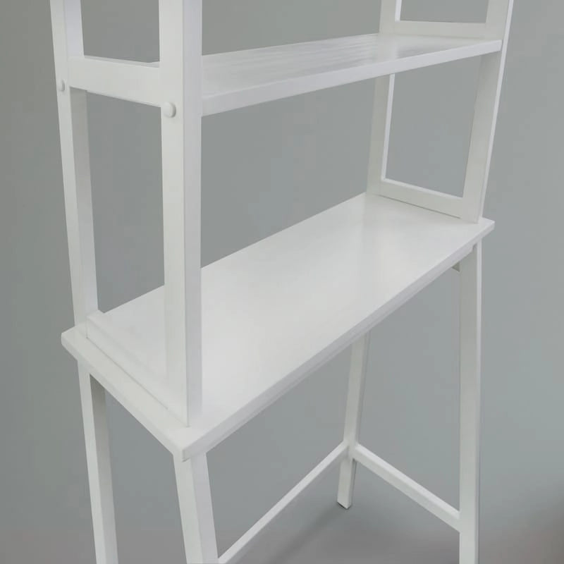 Étagère de rangement gain de place en bois massif à placer au-dessus des toilettes - S.O.