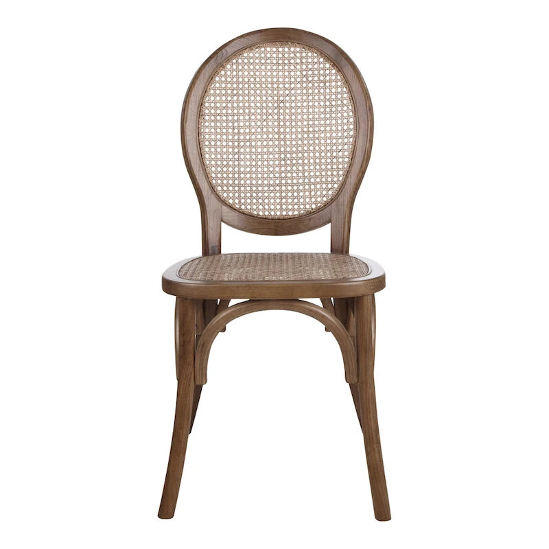 Chaise de salle à manger Aurelle Home en rotin de style moderne du milieu du siècle (Lot de 2)
