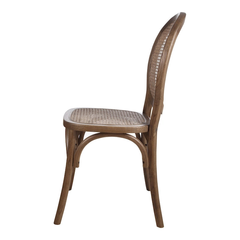 Chaise de salle à manger Aurelle Home en rotin de style moderne du milieu du siècle (Lot de 2)