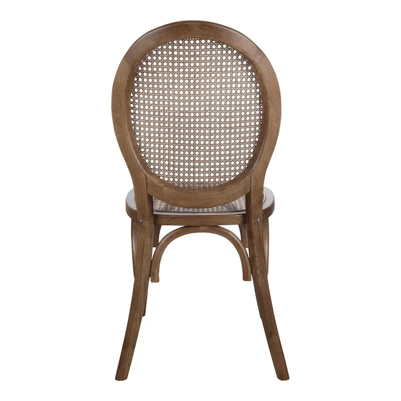 Chaise de salle à manger Aurelle Home en rotin de style moderne du milieu du siècle (Lot de 2)