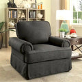 Chaise d'appoint rembourrée en tissu de lin transitoire Cupa par Furniture of America