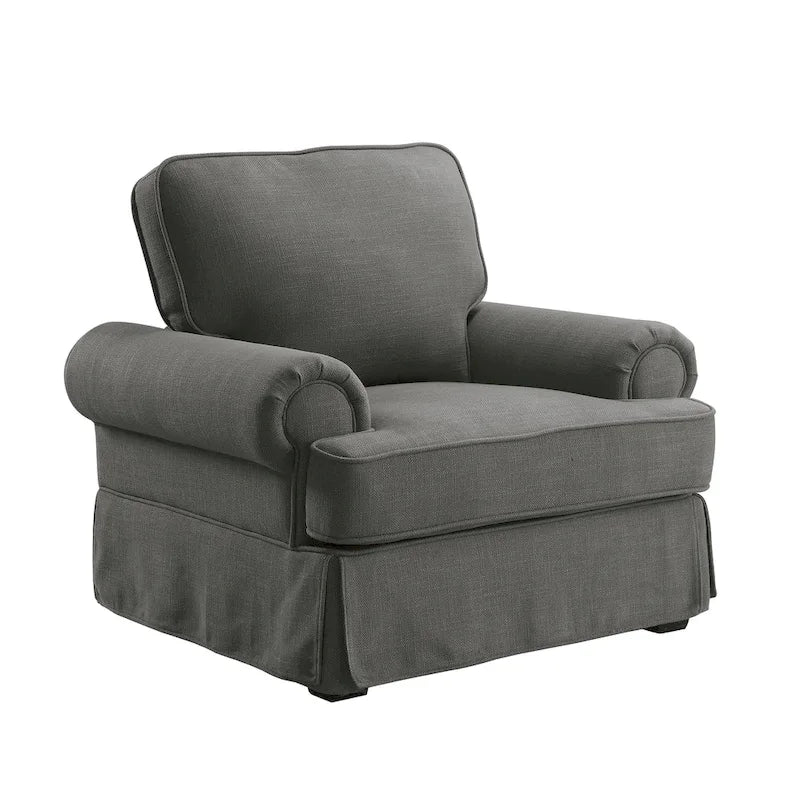 Chaise d'appoint rembourrée en tissu de lin transitoire Cupa par Furniture of America