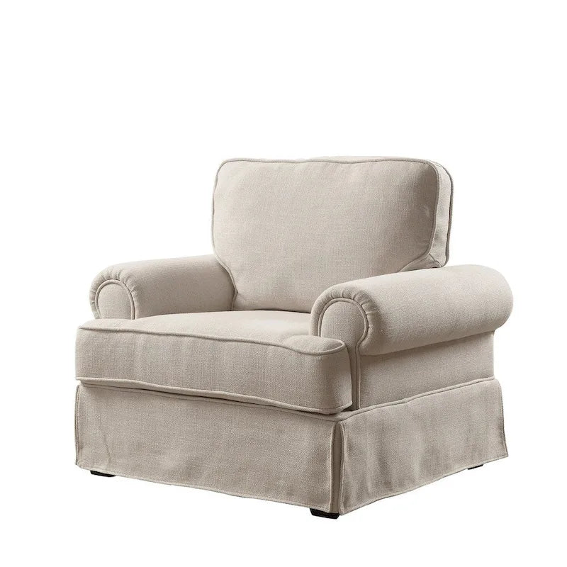 Chaise d'appoint rembourrée en tissu de lin transitoire Cupa par Furniture of America