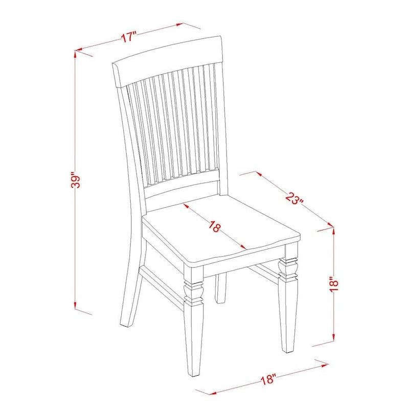 East West Furniture Ensemble de 7 pièces Table et chaises de cuisine - une table de salle à manger et 6 chaises de salle à manger (options de finition)