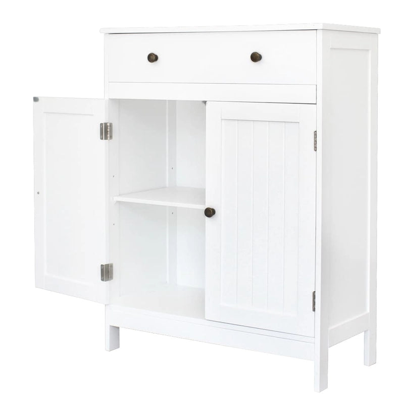 FCH Meuble de rangement double porte sur pied pour salle de bain