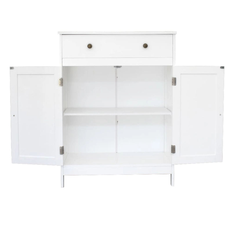 FCH Meuble de rangement double porte sur pied pour salle de bain