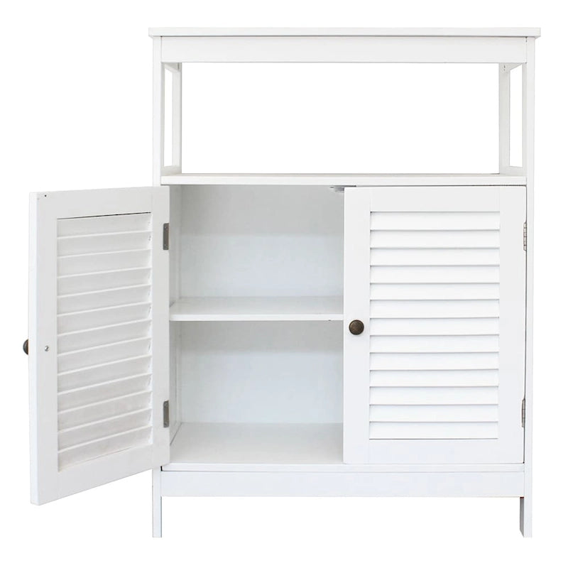 FCH Meuble de rangement double porte sur pied pour salle de bain