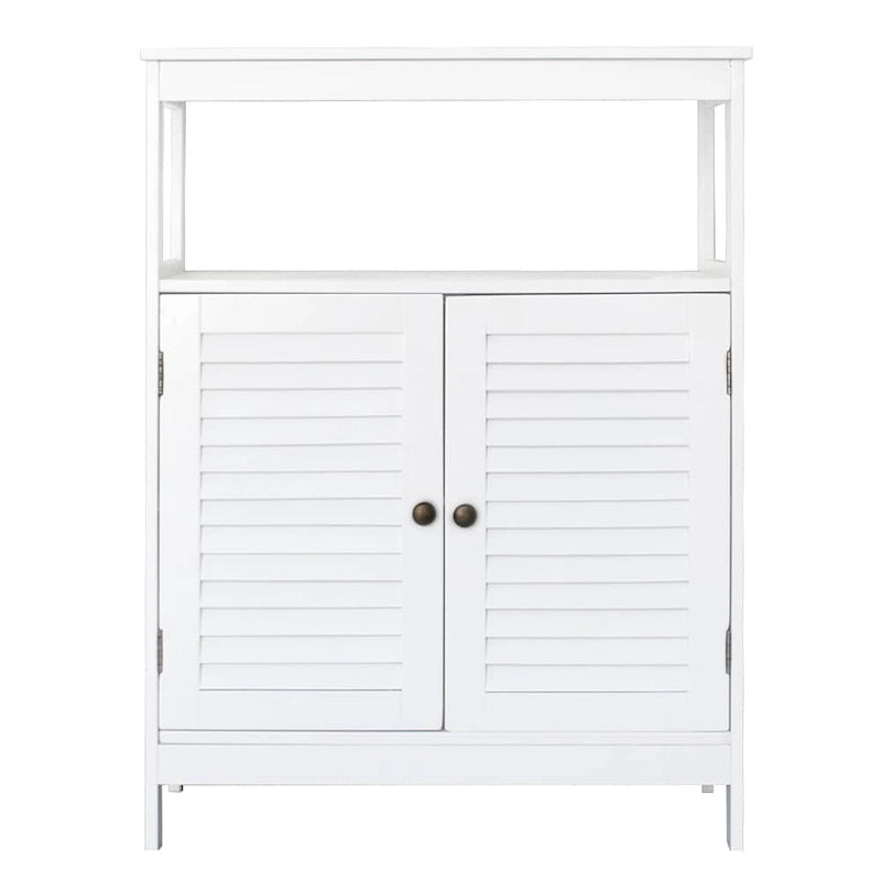 FCH Meuble de rangement double porte sur pied pour salle de bain