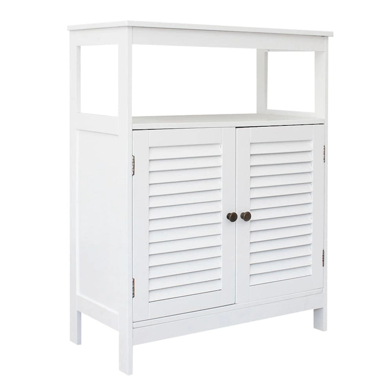 FCH Meuble de rangement double porte sur pied pour salle de bain
