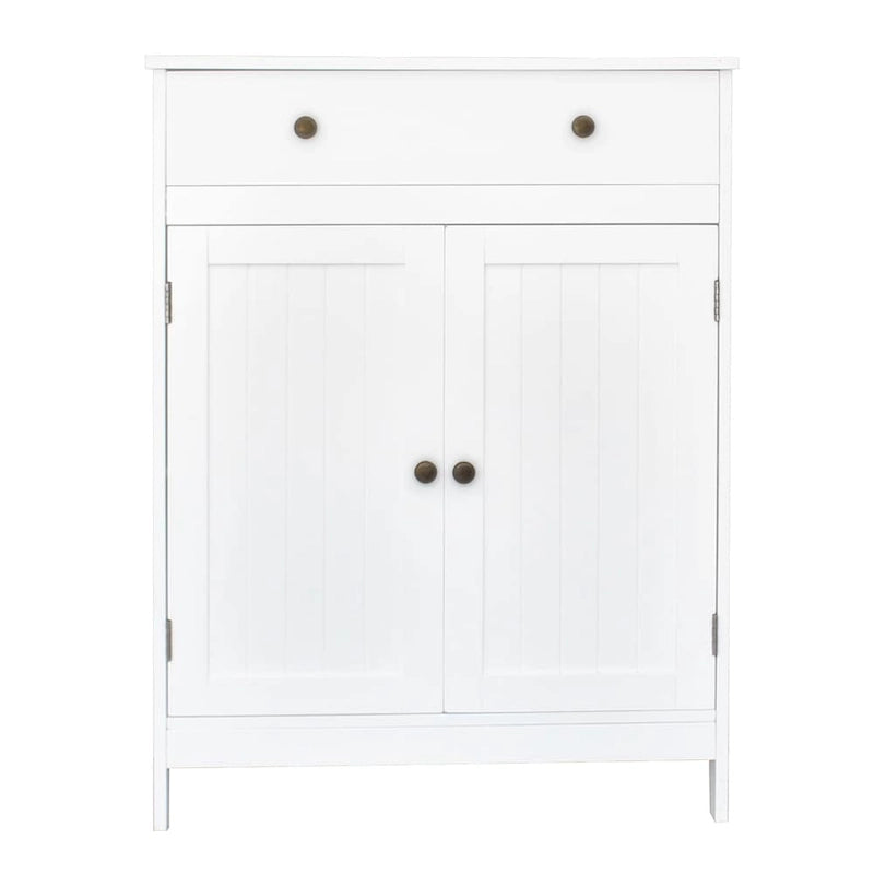 FCH Meuble de rangement double porte sur pied pour salle de bain