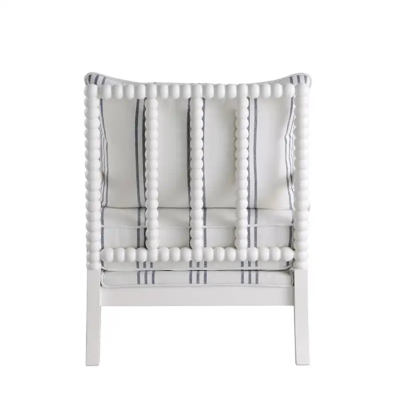 Fauteuil d'appoint Penelope à rayures blanches et bleu marine