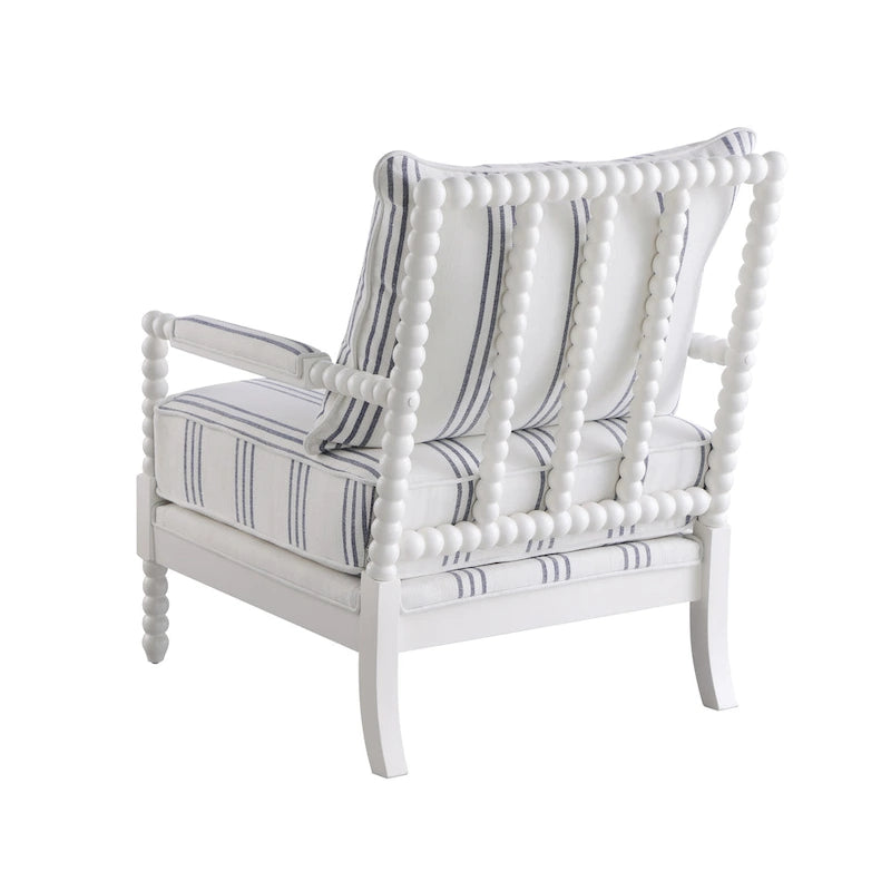 Fauteuil d'appoint Penelope à rayures blanches et bleu marine
