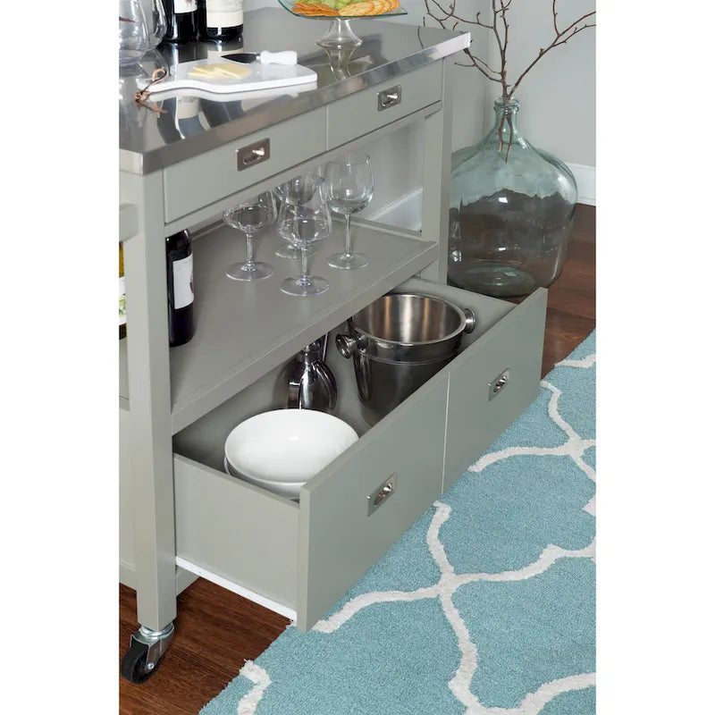 Chariot de cuisine en acier inoxydable Julianna