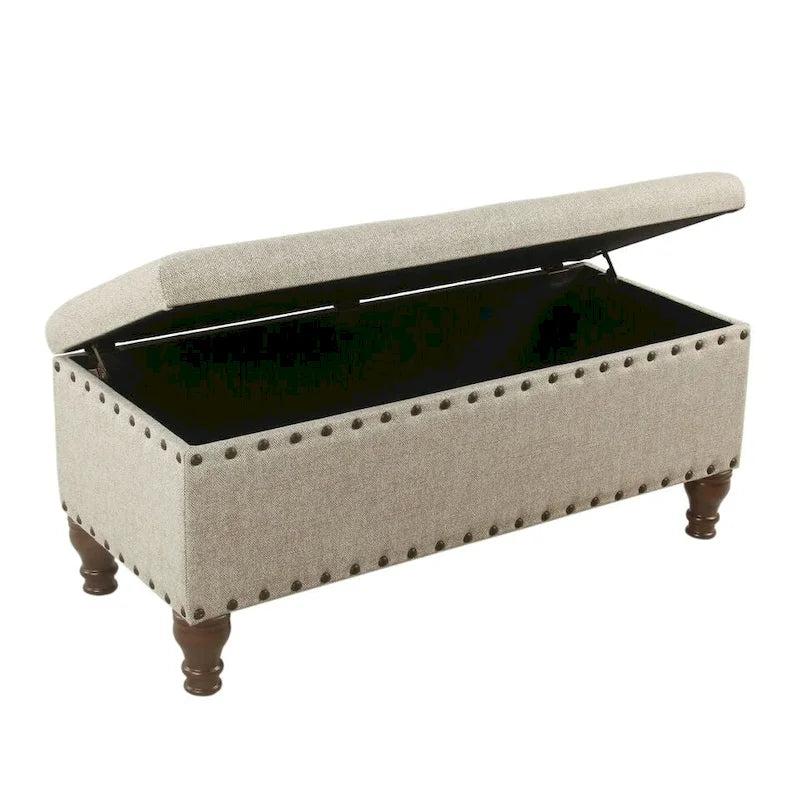 Banc de rangement Reze Copper Grove avec garniture cloutée