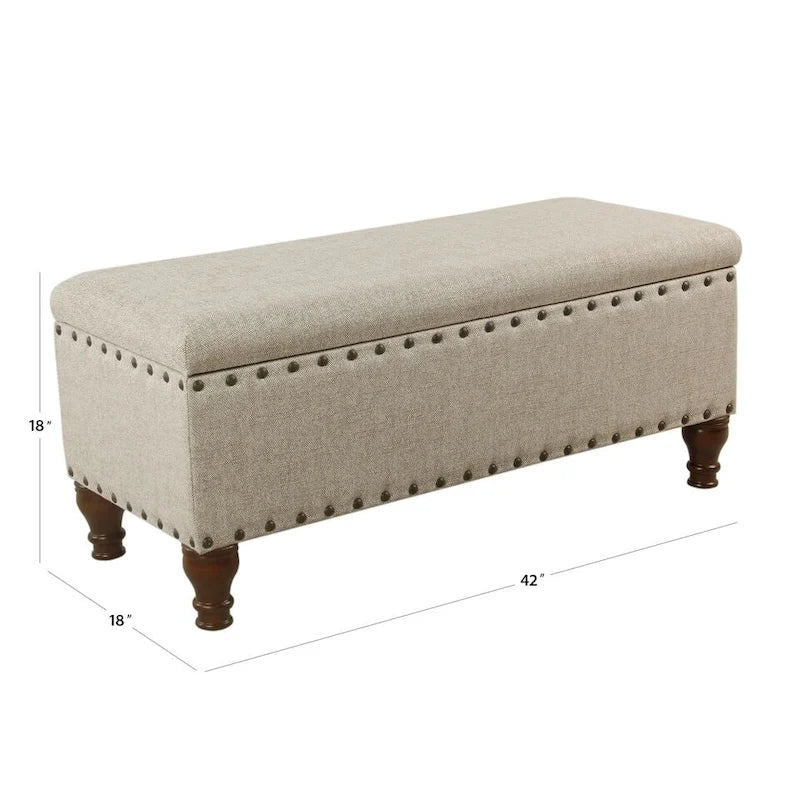 Banc de rangement Reze Copper Grove avec garniture cloutée