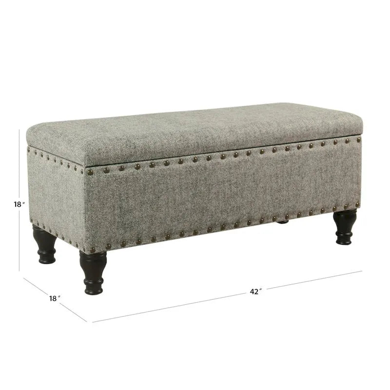 Banc de rangement Reze Copper Grove avec garniture cloutée