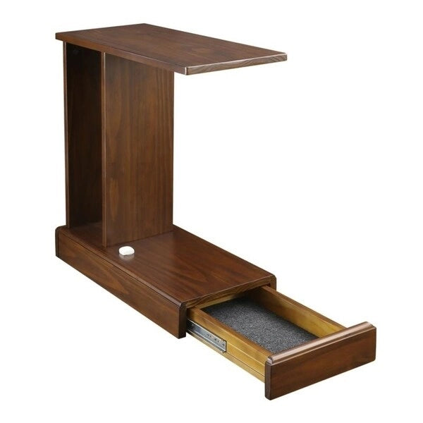 Table d'appoint Monroe en C avec tiroir dissimulé, Meuble de dissimulation