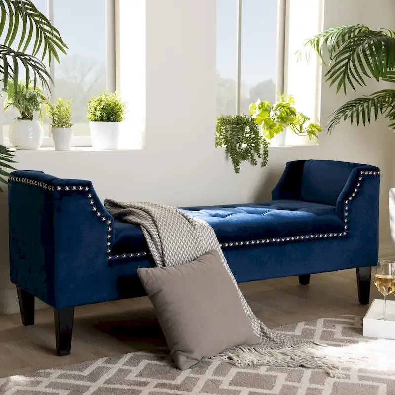Banc en velours moderne et contemporain