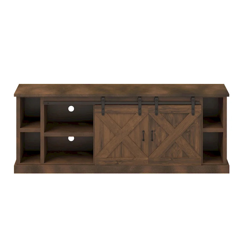 Meuble TV Bridgevine Home Farmhouse de 85 po pour téléviseurs jusqu'à 95 po, aucun assemblage requis, fini whisky vieilli
