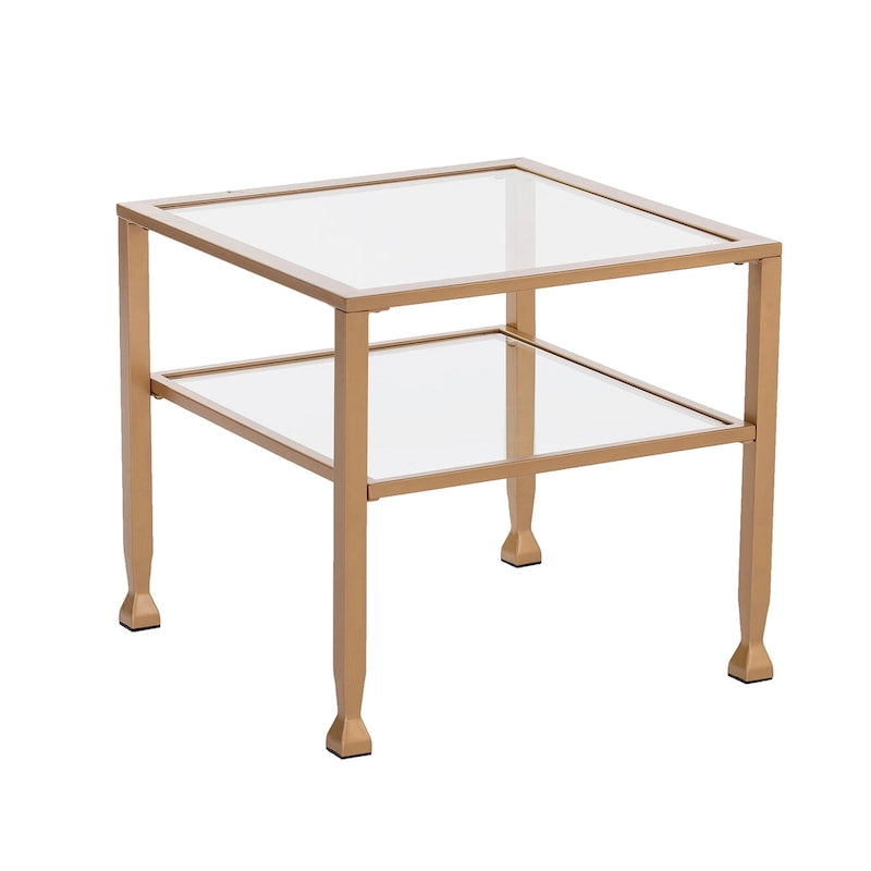 Table basse avec plateau en verre Jaymes Gold & Metal de SEI Furniture