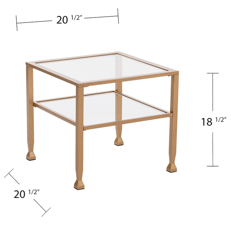 Table basse avec plateau en verre Jaymes Gold & Metal de SEI Furniture