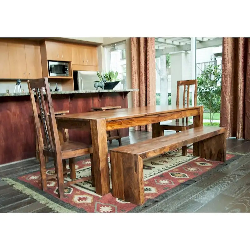 Banc Timbergirl fait main en bois de seesham massif (Inde)