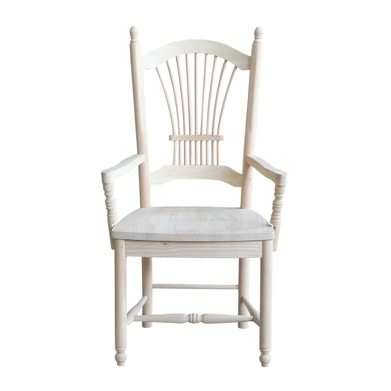 Chaise à dossier en gerbe International Concepts avec accoudoirs