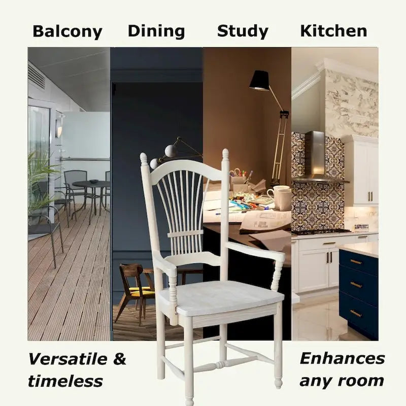 Chaise à dossier en gerbe International Concepts avec accoudoirs