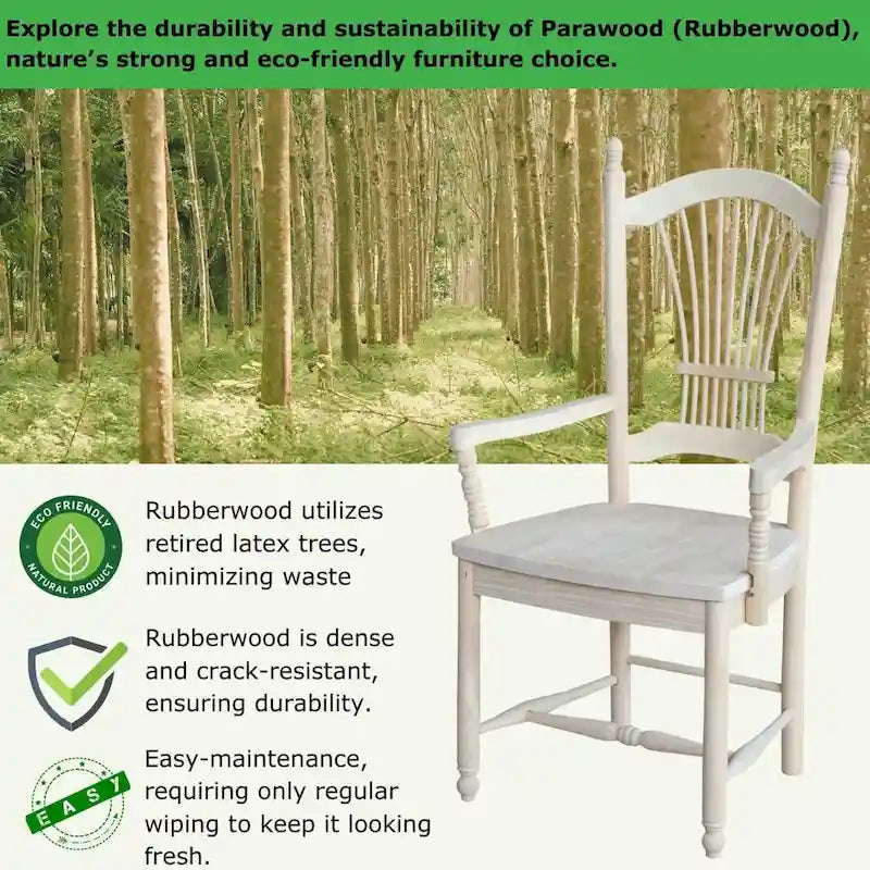 Chaise à dossier en gerbe International Concepts avec accoudoirs