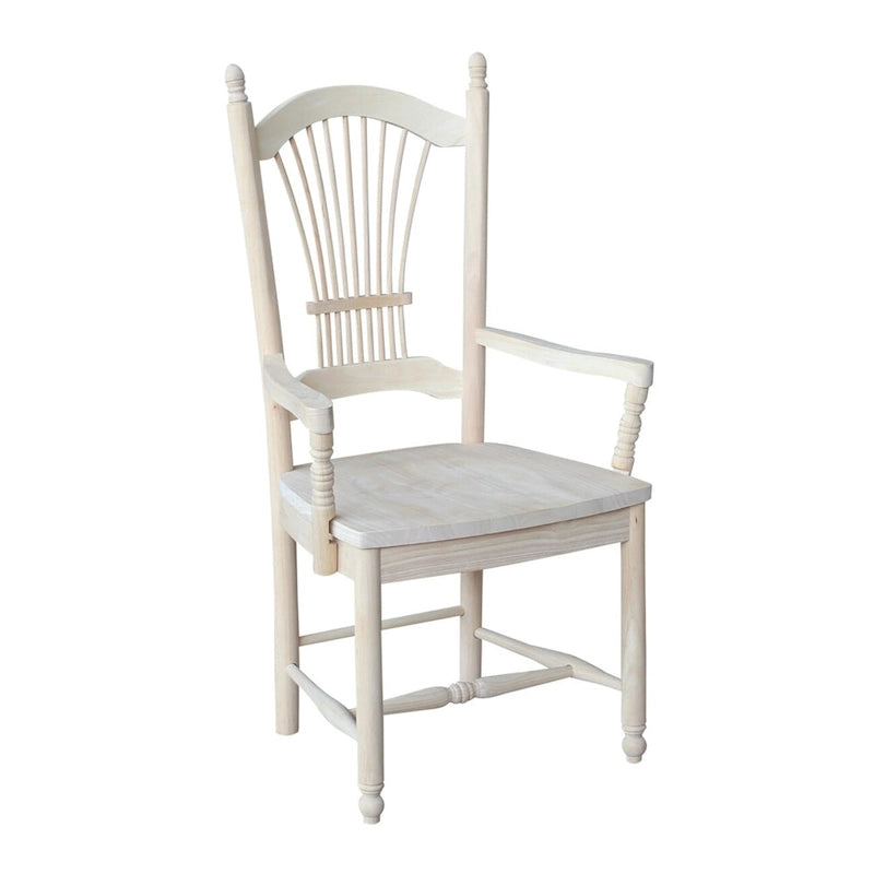 Chaise à dossier en gerbe International Concepts avec accoudoirs