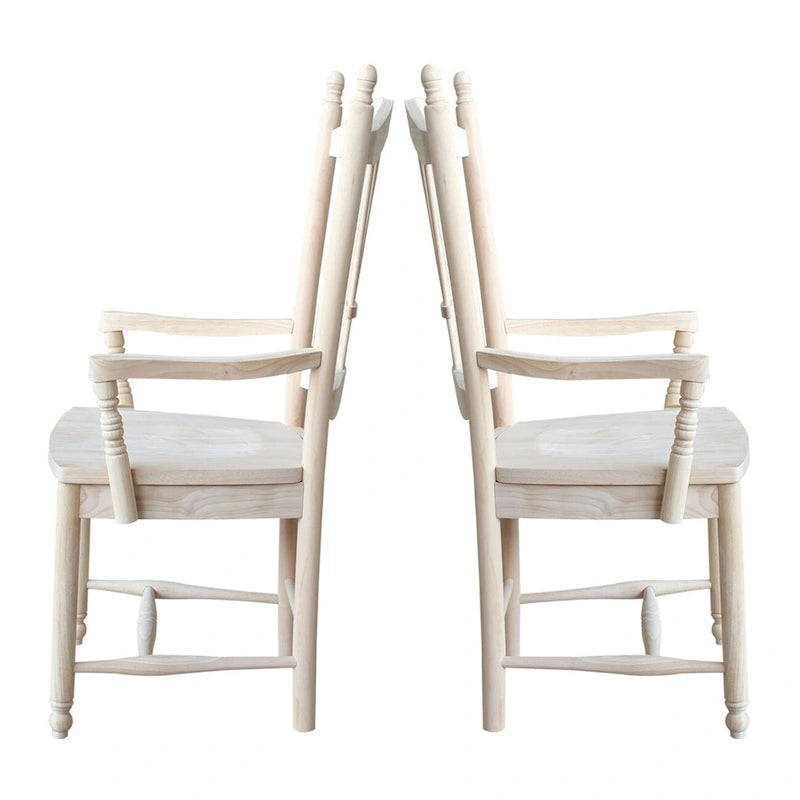 Chaise à dossier en gerbe International Concepts avec accoudoirs