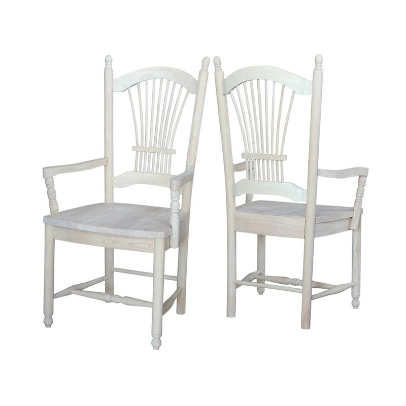 Chaise à dossier en gerbe International Concepts avec accoudoirs