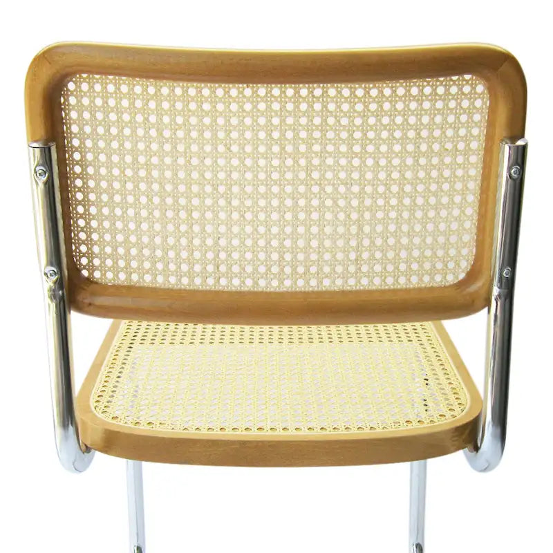 Chaise de salle à manger Breuer Cesca Cane en chrome et chêne miel