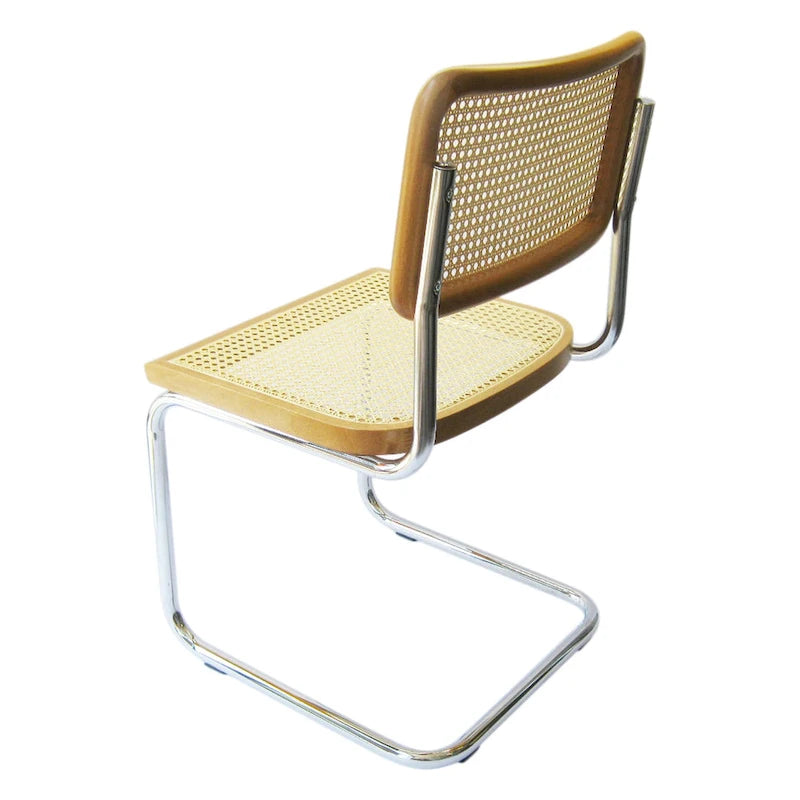 Chaise de salle à manger Breuer Cesca Cane en chrome et chêne miel