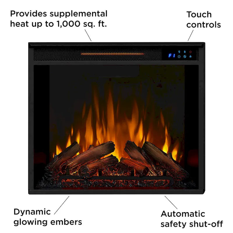 Cheminée électrique Frederick 72 avec meuble TV en chêne marron de Real Flame - 72L x 15.5W x 30.1H