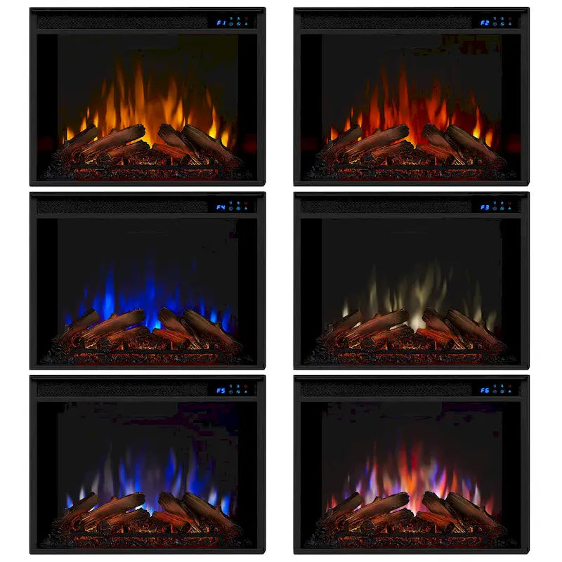 Cheminée électrique Frederick 72 avec meuble TV en chêne marron de Real Flame - 72L x 15.5W x 30.1H